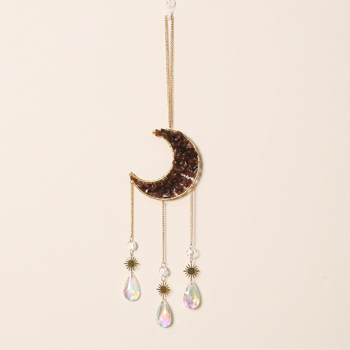 Creative Natural Crystal Moon Shape Dream/Sun Catcher