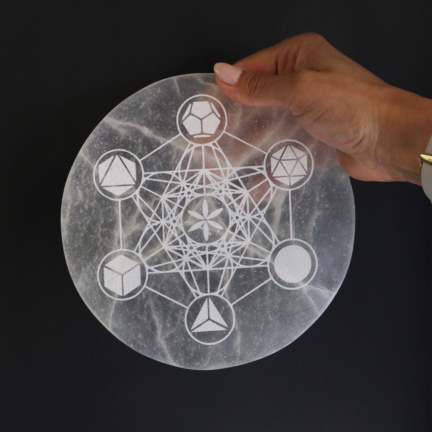 Large Charging Plate 18cm - Sacred Geometry (Metatron's Cube)