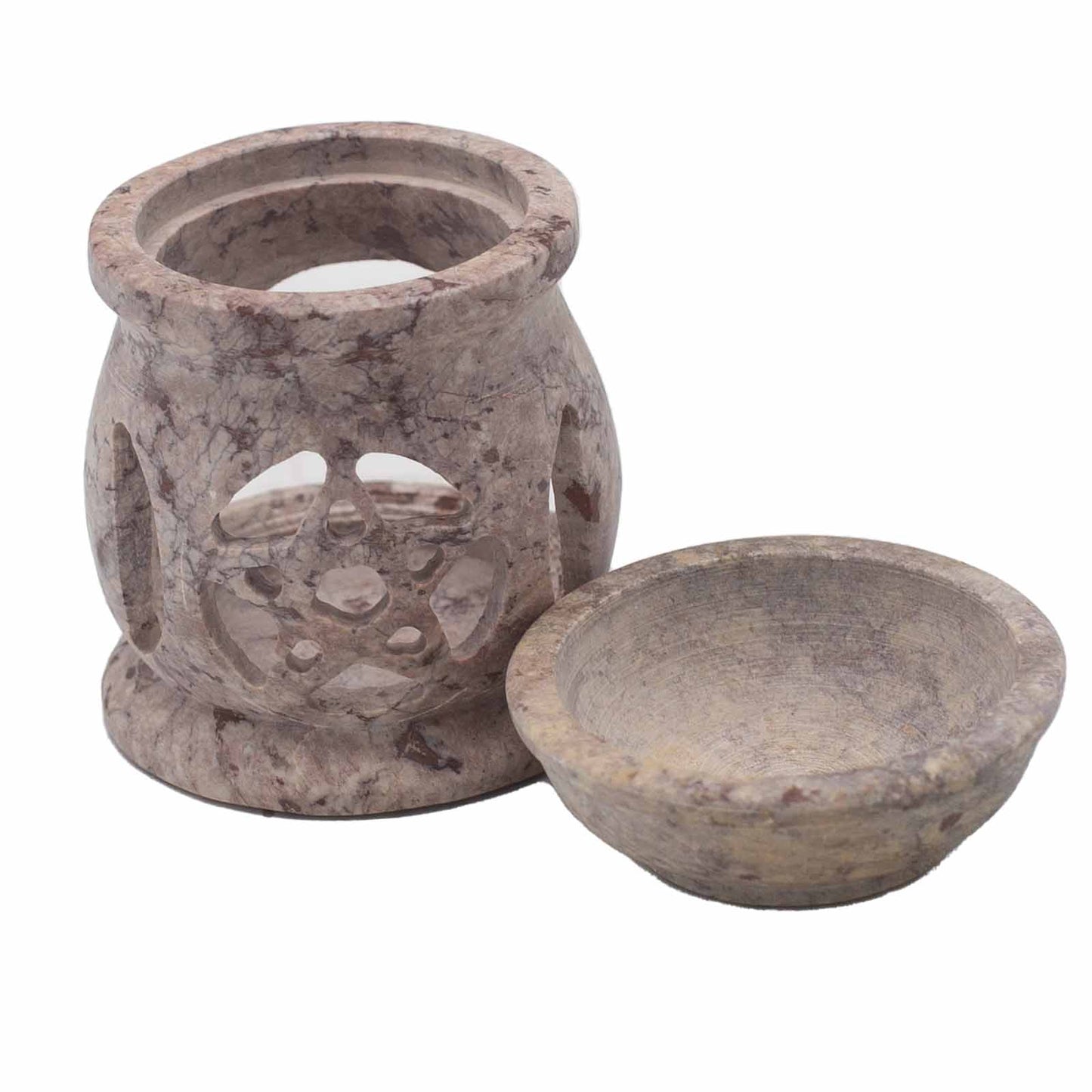 Small Soapstone Oil Burner - Three Moon Pentagon