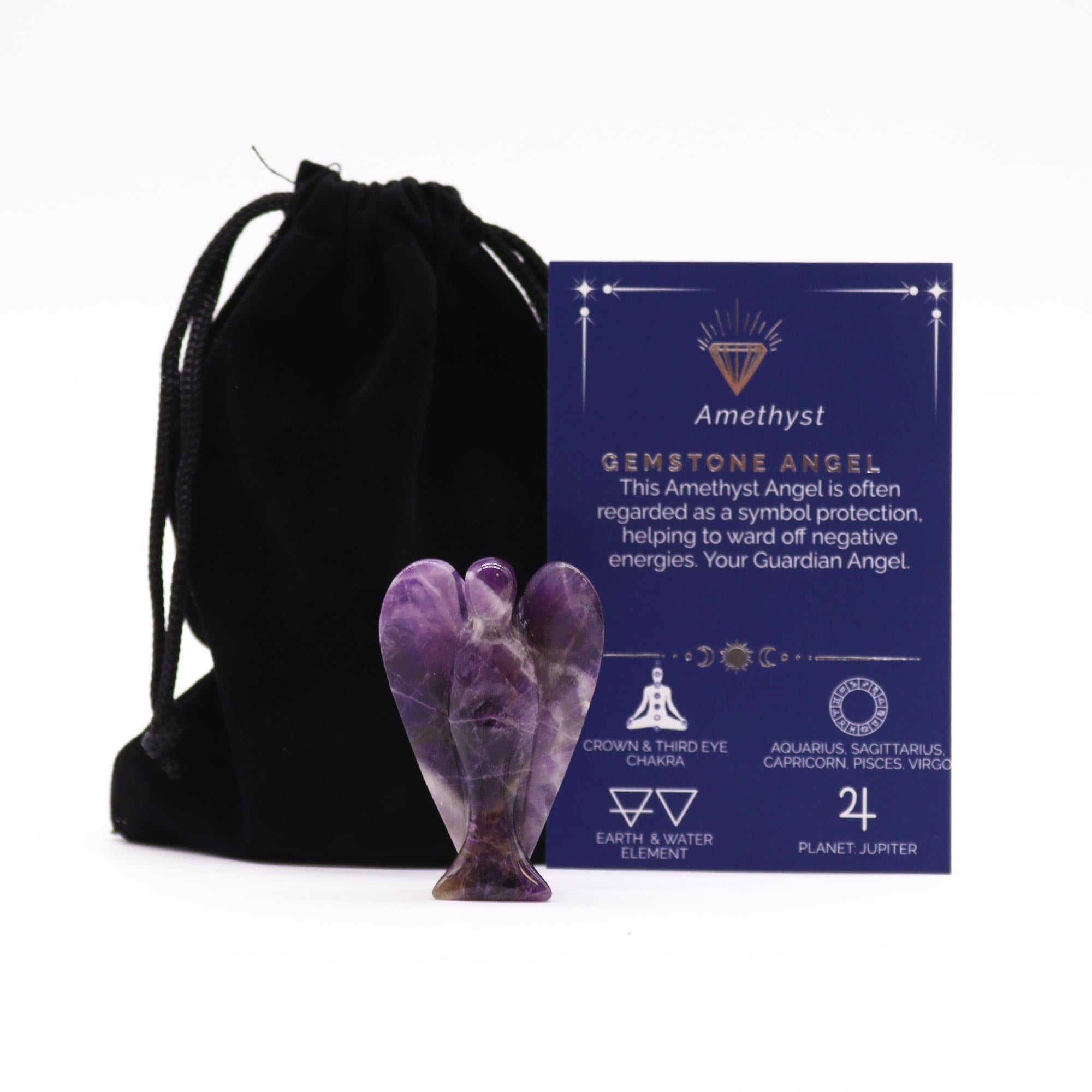 Gemstone Angel - Amethyst 50x10mm