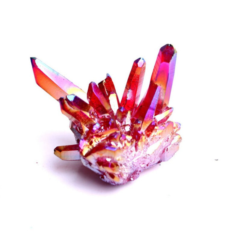 Electroplated Natural Quartz Crystal Cluster