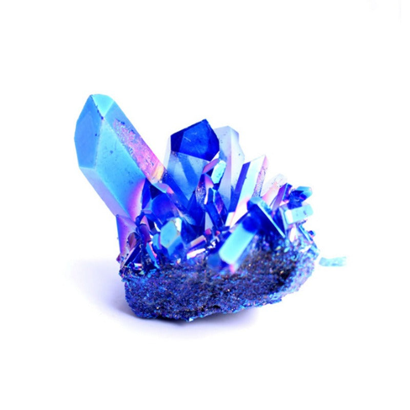 Electroplated Natural Quartz Crystal Cluster
