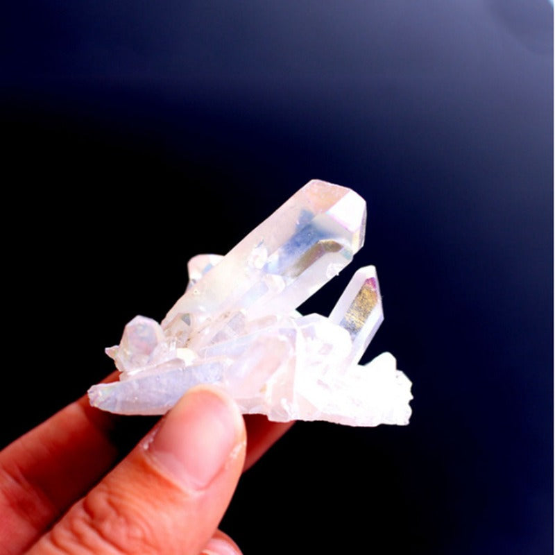 Electroplated Natural Quartz Crystal Cluster