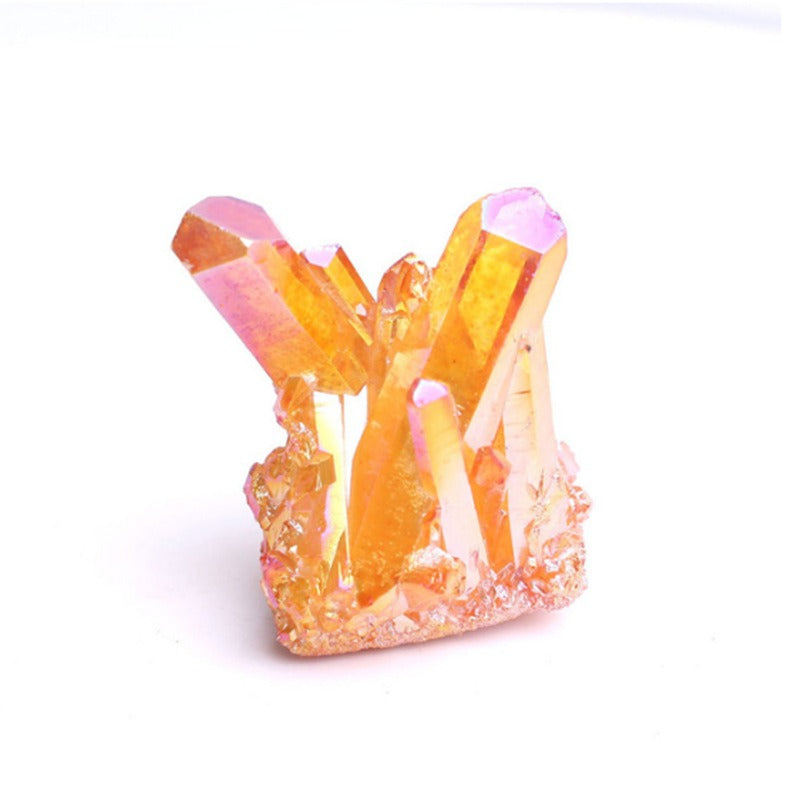 Electroplated Natural Quartz Crystal Cluster