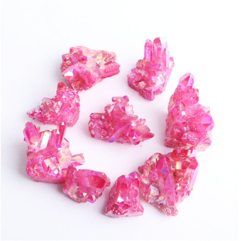 Electroplated Natural Quartz Crystal Cluster