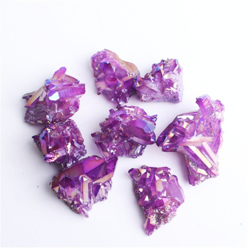Electroplated Natural Quartz Crystal Cluster