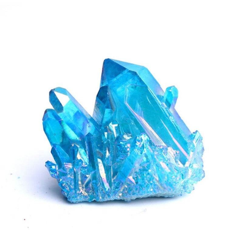 Electroplated Natural Quartz Crystal Cluster
