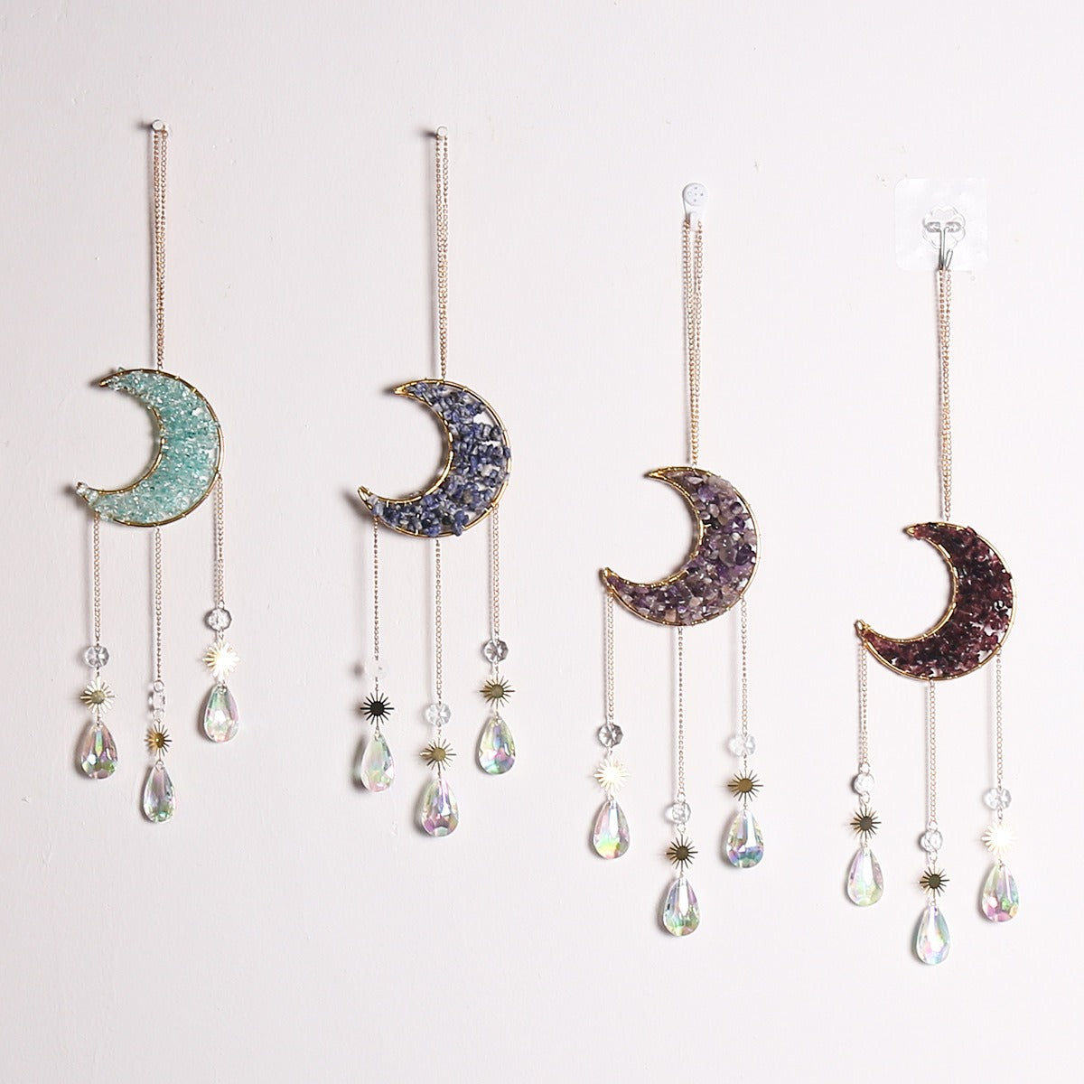 Creative Natural Crystal Moon Shape Dream/Sun Catcher
