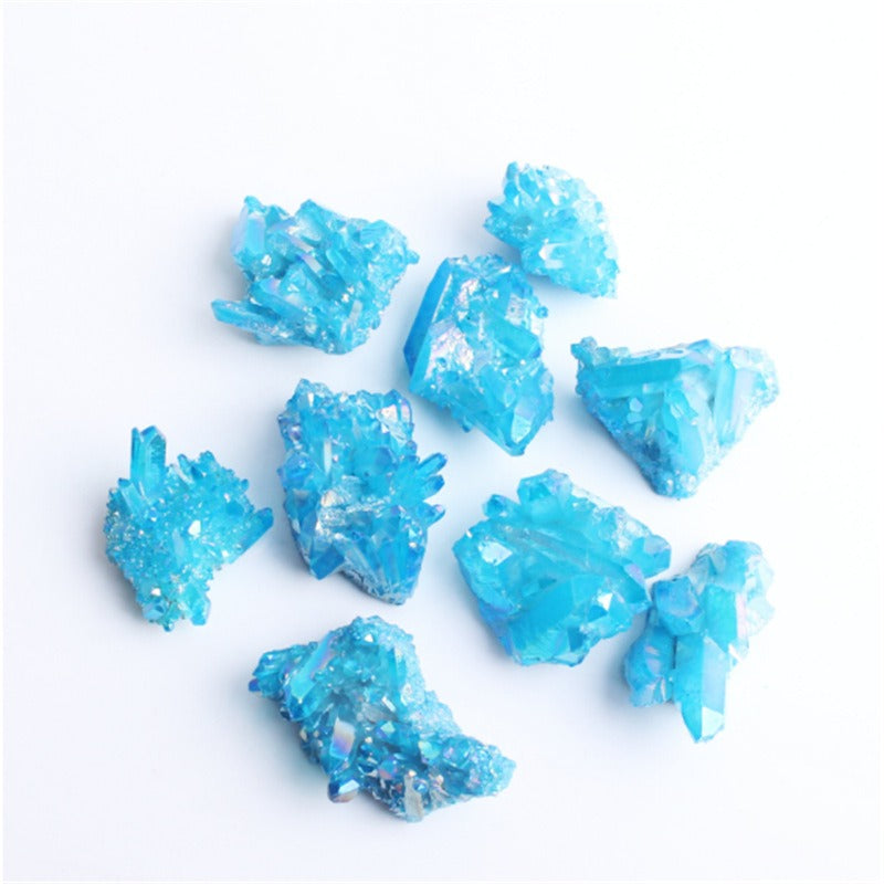 Electroplated Natural Quartz Crystal Cluster