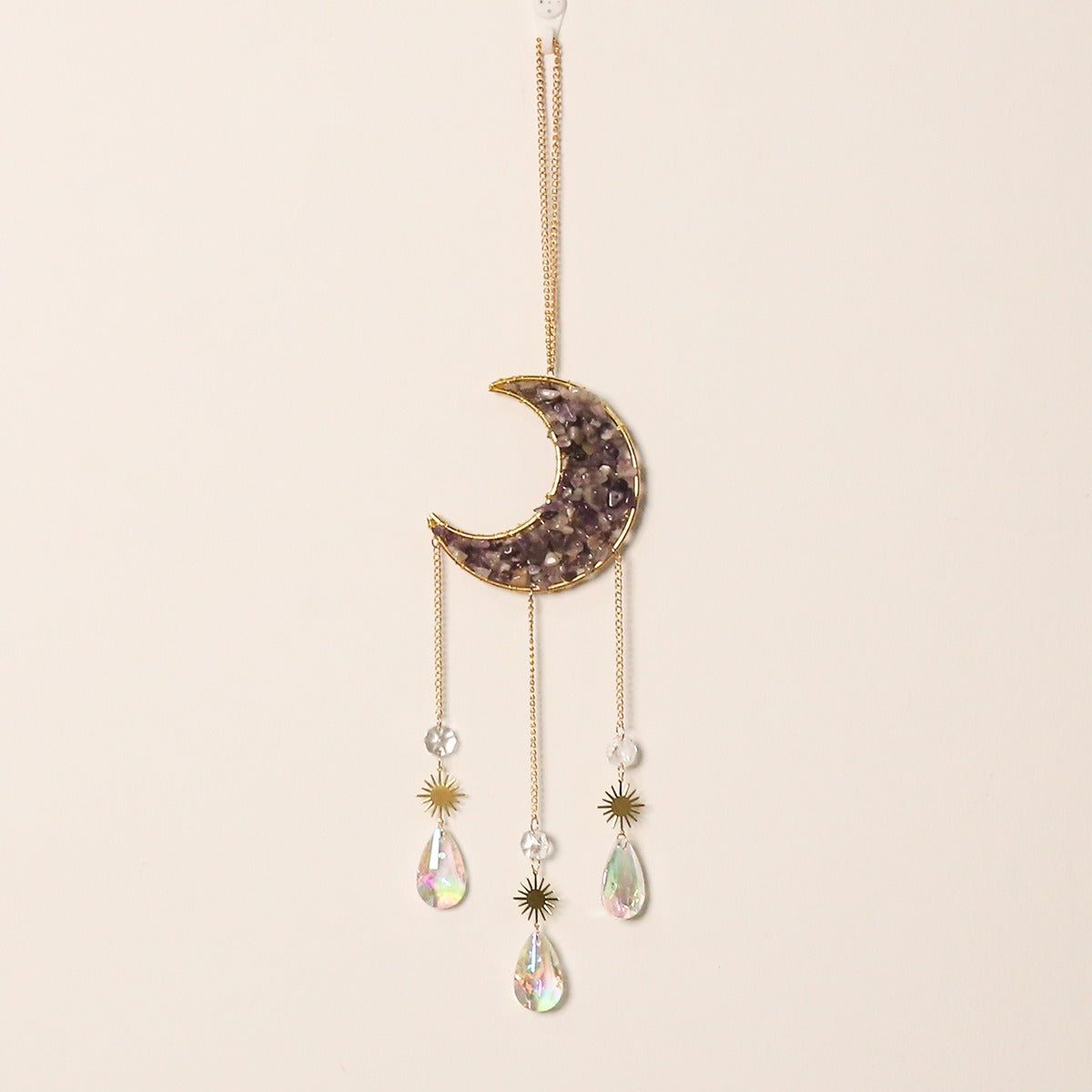 Creative Natural Crystal Moon Shape Dream/Sun Catcher