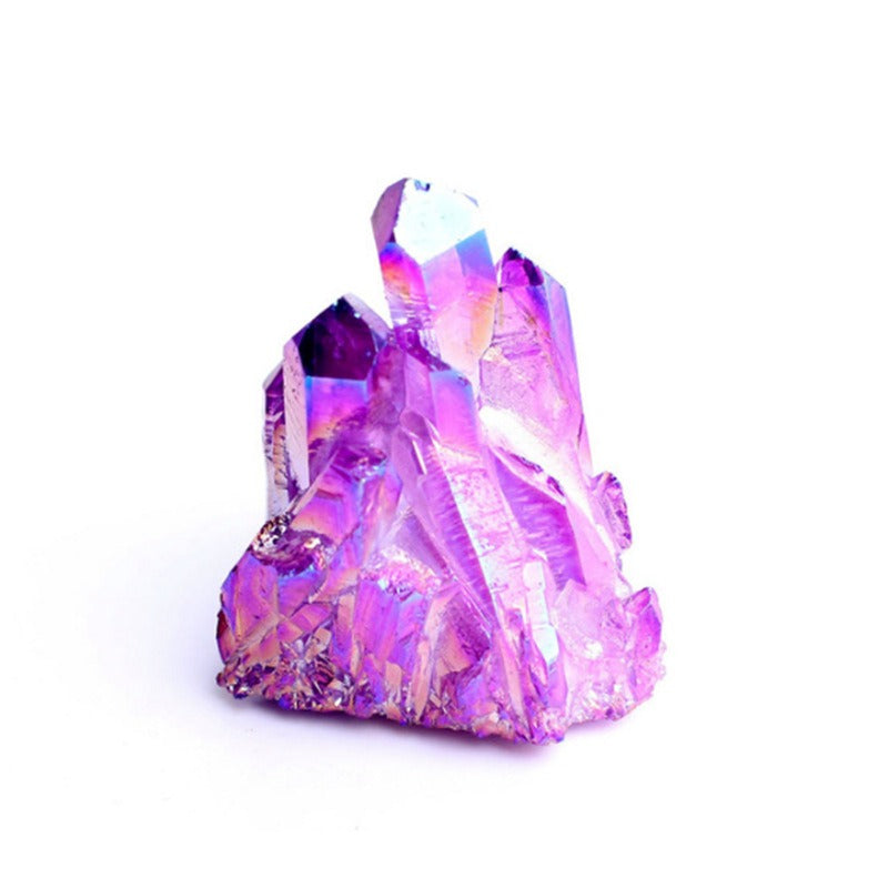 Electroplated Natural Quartz Crystal Cluster