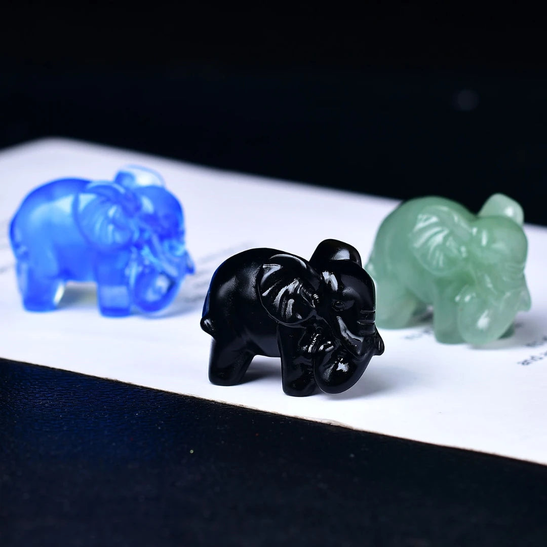 Carved Crystal Elephant 3.5cm