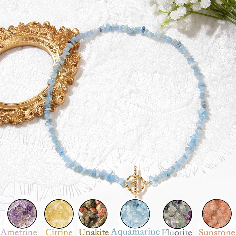 Natural Crystal Chip Interchangeable Choker Necklace/Bracelet