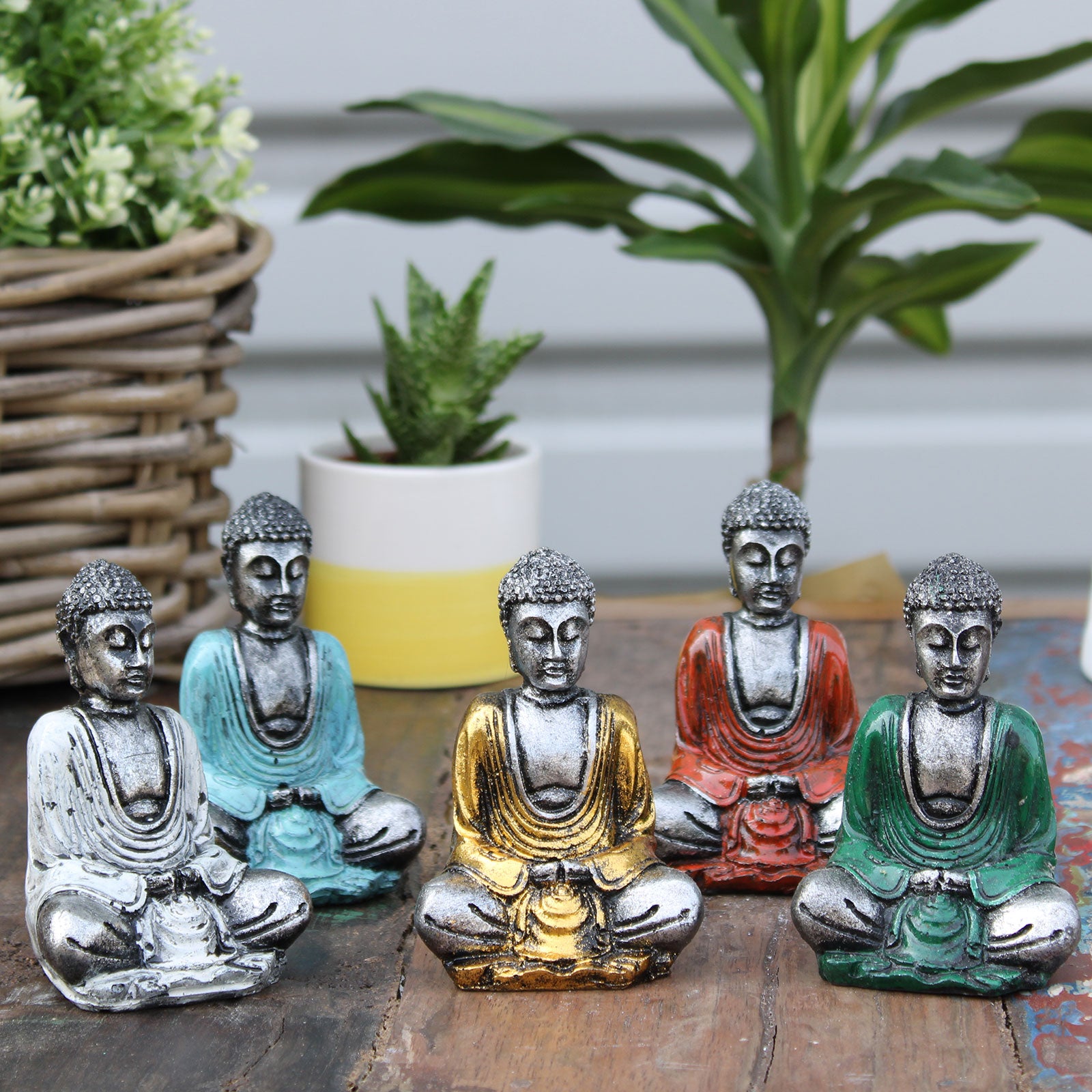 Silver Mini Buddhas - Set of 6