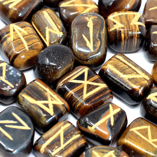 Rune Stone Set in Pouch - Tiger Eye