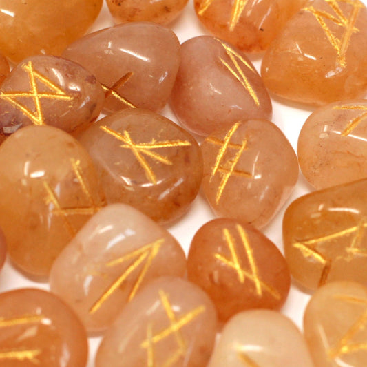 Rune Stone Set in Pouch- Yellow Aventurine
