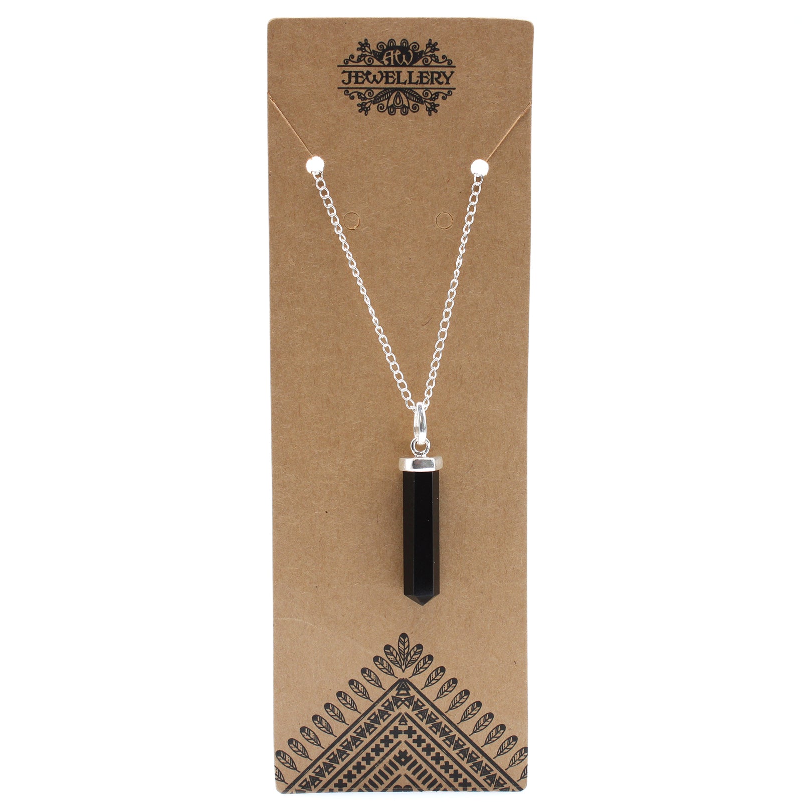 Classic Point Gemstone Pendant - Black Agate