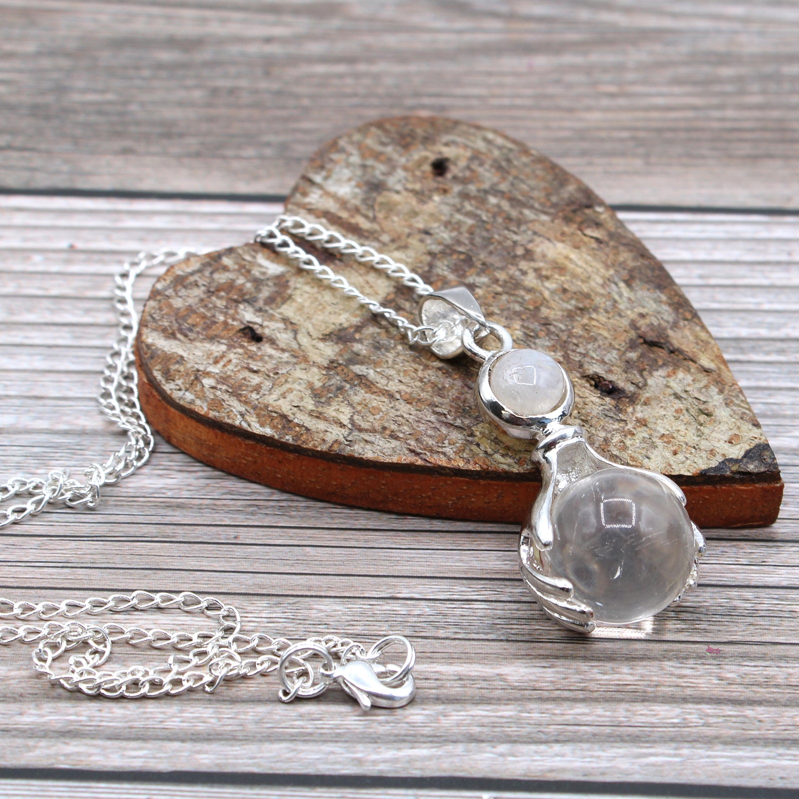 Healing Hands Gemstone Pendant - Clear Quartz