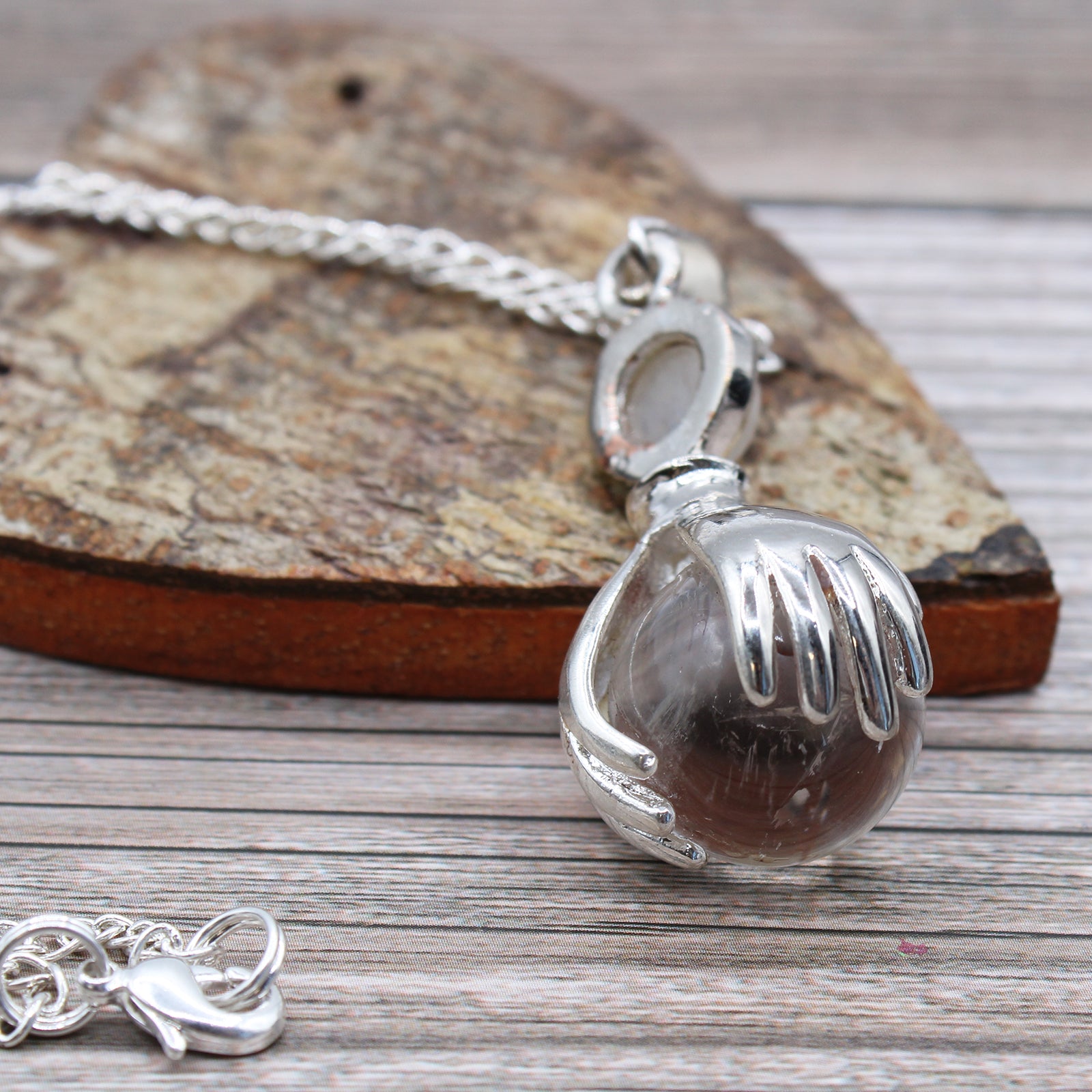 Healing Hands Gemstone Pendant - Clear Quartz