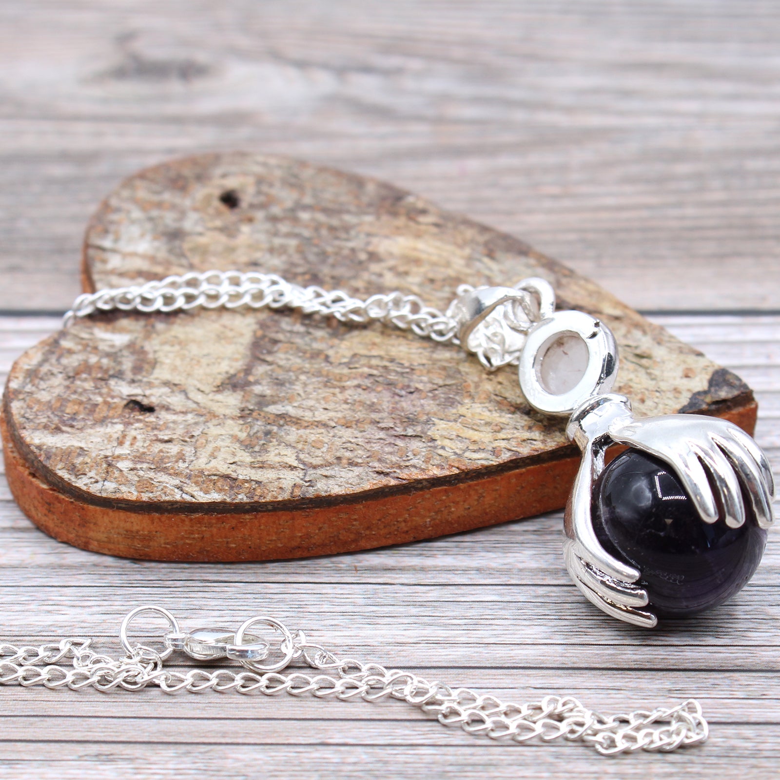Healing Hands Gemstone Pendant - Amethyst