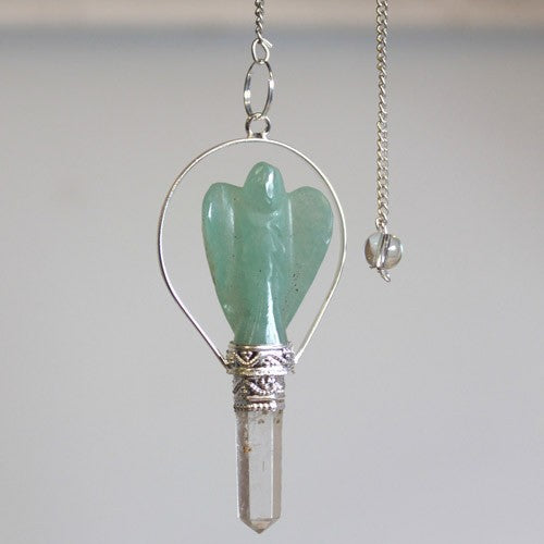 Angel Pendulum with Ring - Green Adventurine