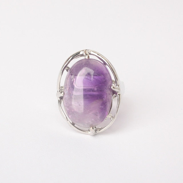 Silver Plated Polished Gemstone Ring
