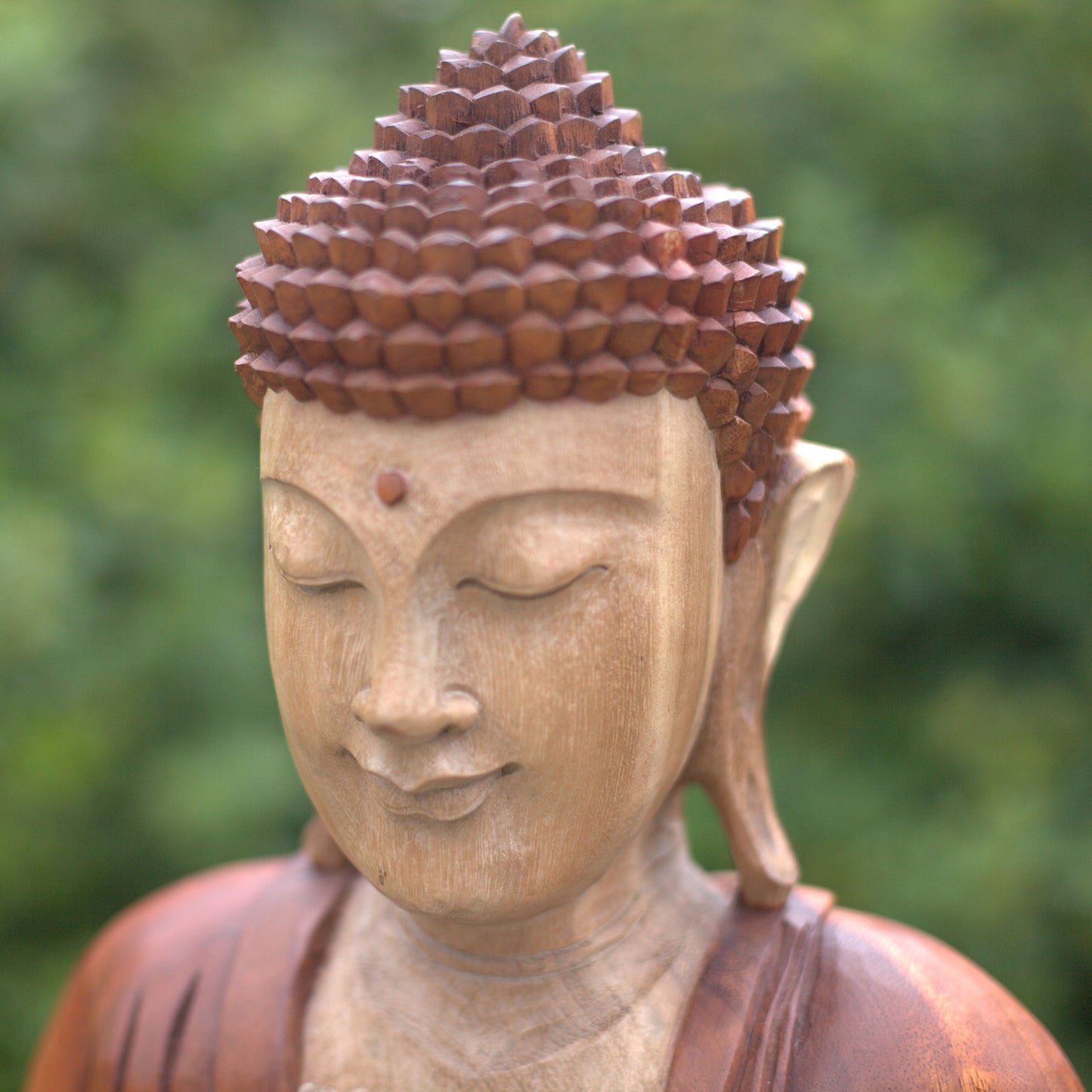 Hand Carved Buddha Statue - 25cm Thinking