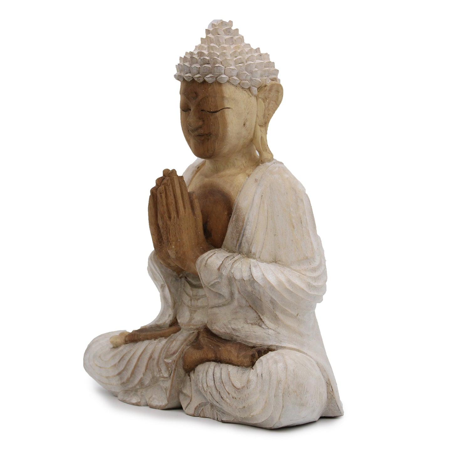 Buddha Statue Whitewash - 30cm Welcome