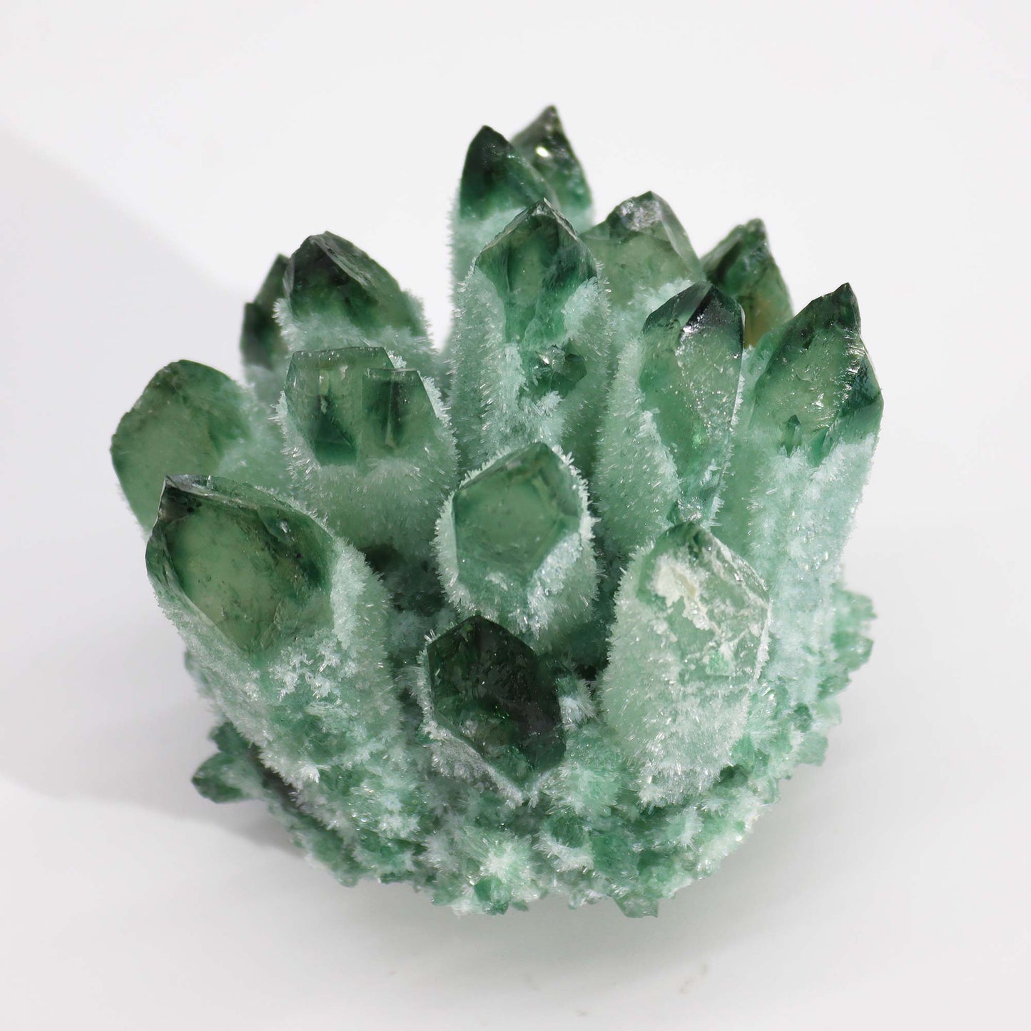 Crafted Quartz Cluster - Green Ghost Quartz