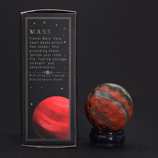 Red Jasper Planet on a Sola Goldstone Stand (MARS)