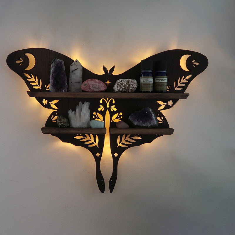 Luna Moth Light Up Crystal Shelf