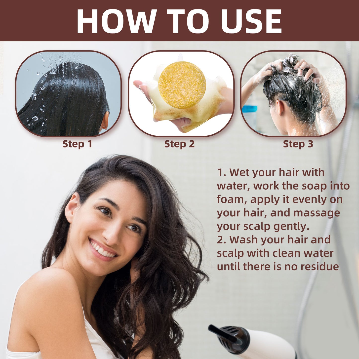 EELHOE Ginger Soap, White Hair Repair Shampoo