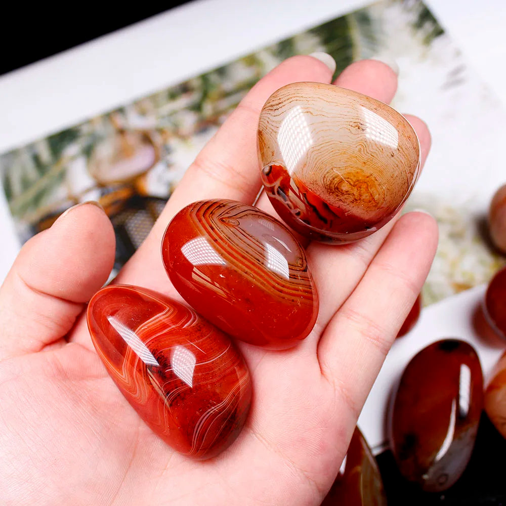 Madagascan Natural Sardonyx Agate Crystal Tumbled Stone