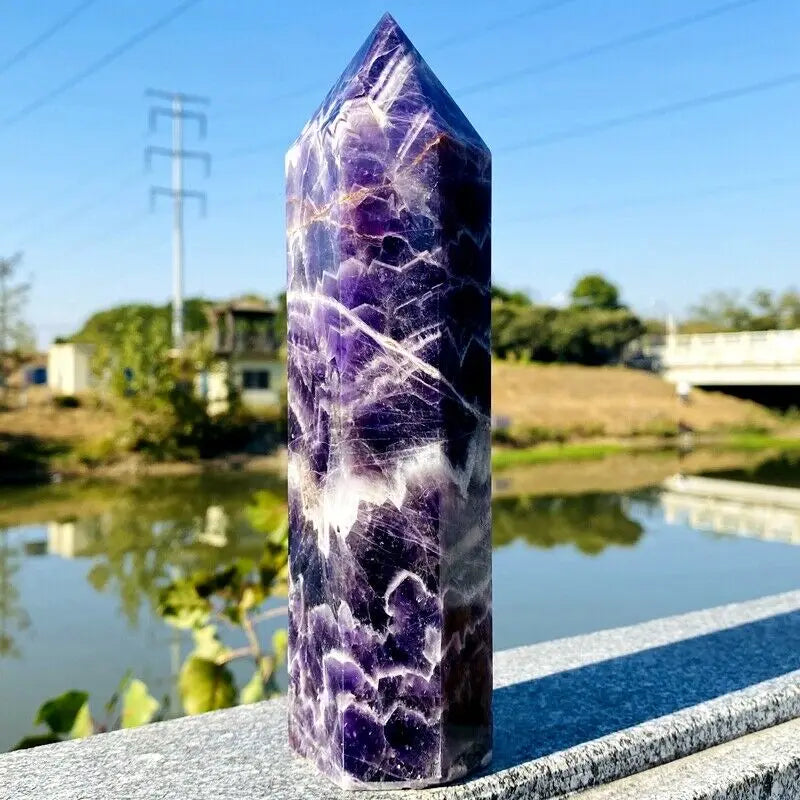 Large Statement Natural Dream Amethyst Crystal Point Tower