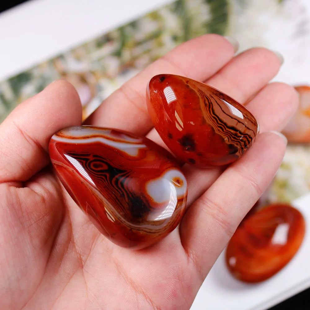 Madagascan Natural Sardonyx Agate Crystal Tumbled Stone