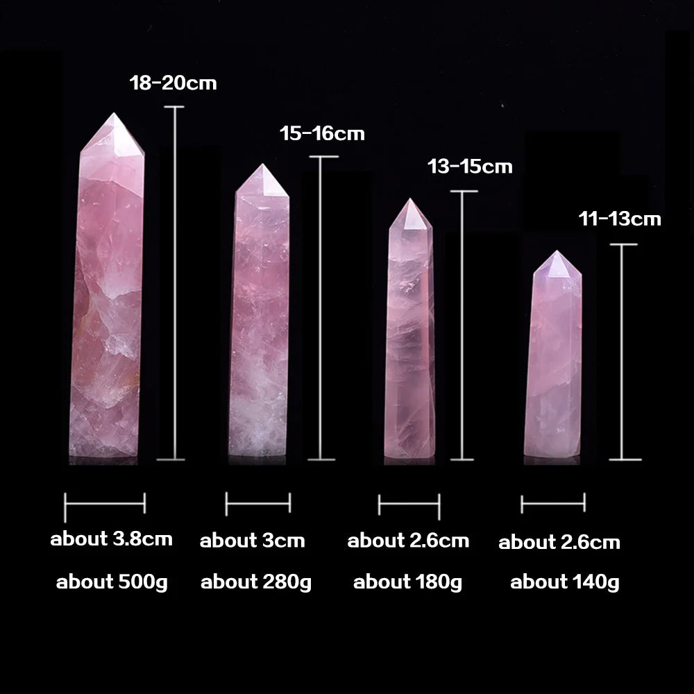 Large Natural Rose Quartz Crystal Point - 11cm-20cm