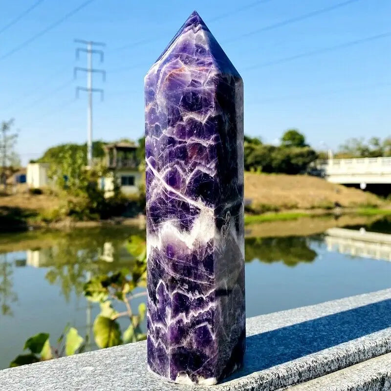 Large Statement Natural Dream Amethyst Crystal Point Tower