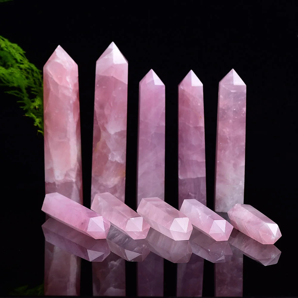 Large Natural Rose Quartz Crystal Point - 11cm-20cm