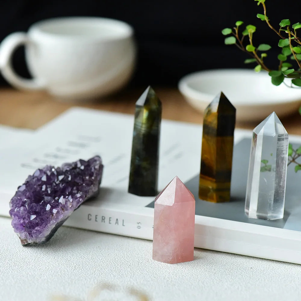 Amethyst Cluster and Healing Wand Crystal Gift Set