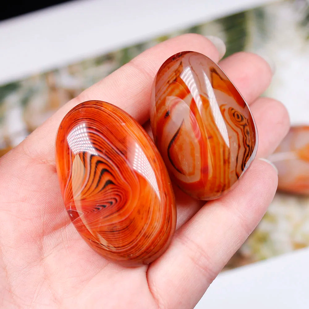 Madagascan Natural Sardonyx Agate Crystal Tumbled Stone