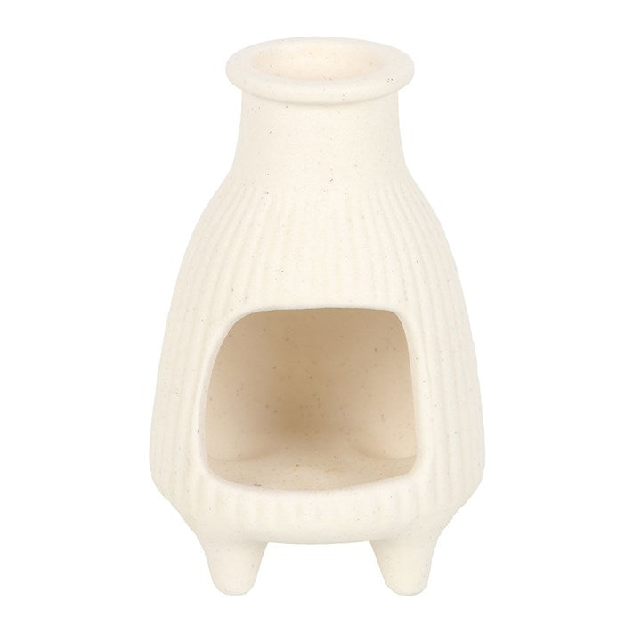 Cream Ribbed Palo Santo Burner