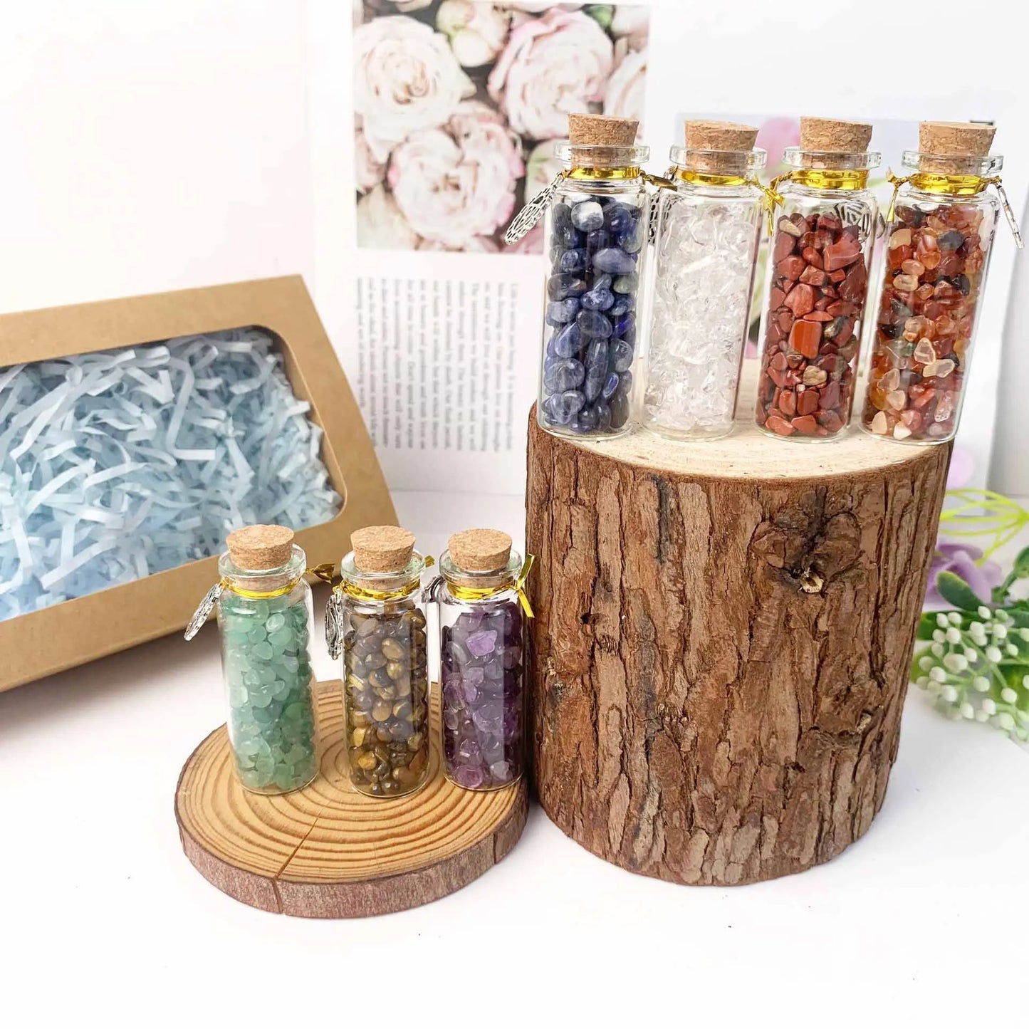 Seven Chakra Wishing Bottles Gift Box Set