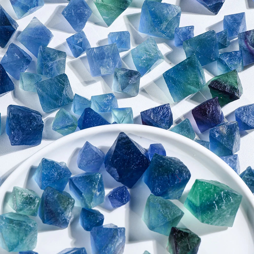 Natural Raw Blue Fluorite Crystal  - Rough Stones