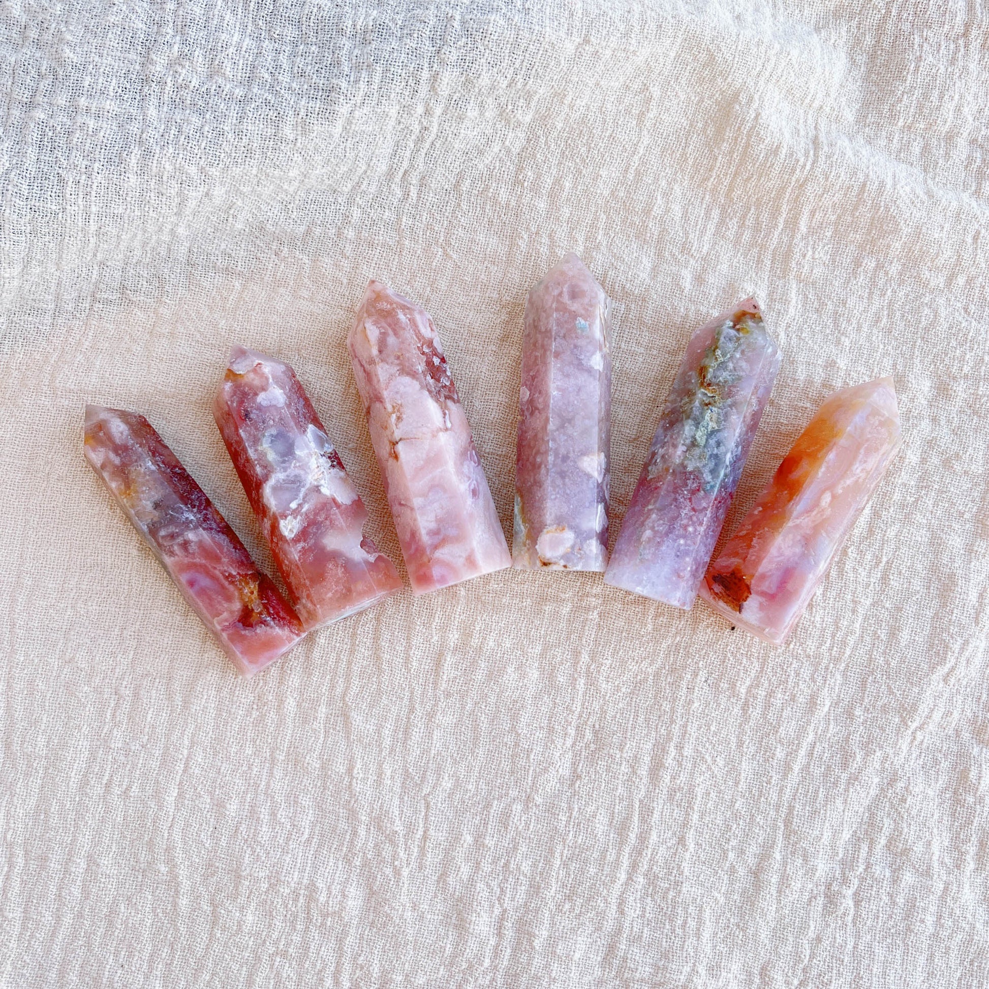 Cherry Blossom (Sakura) Agate Natural Crystal Point
