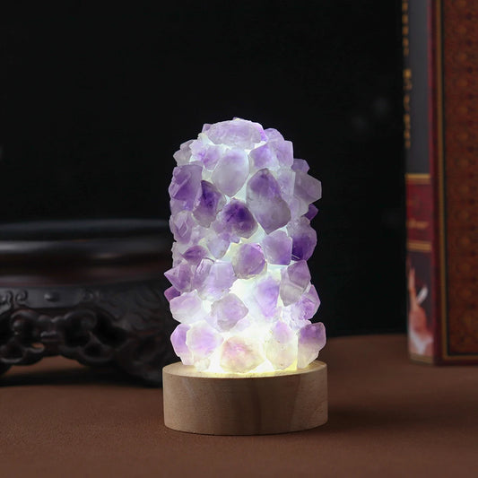 Natural Amethyst Crystal Lamp