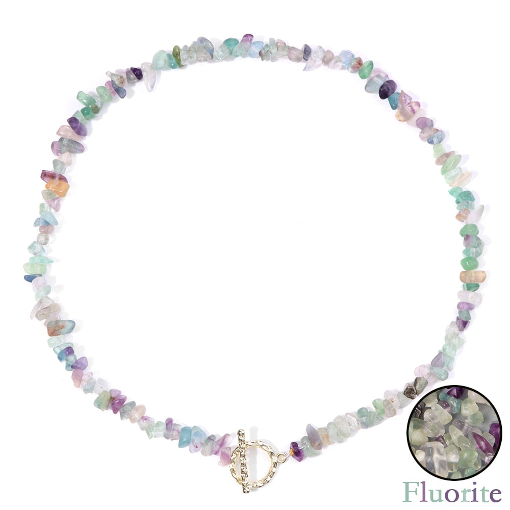 Natural Crystal Chip Interchangeable Choker Necklace/Bracelet