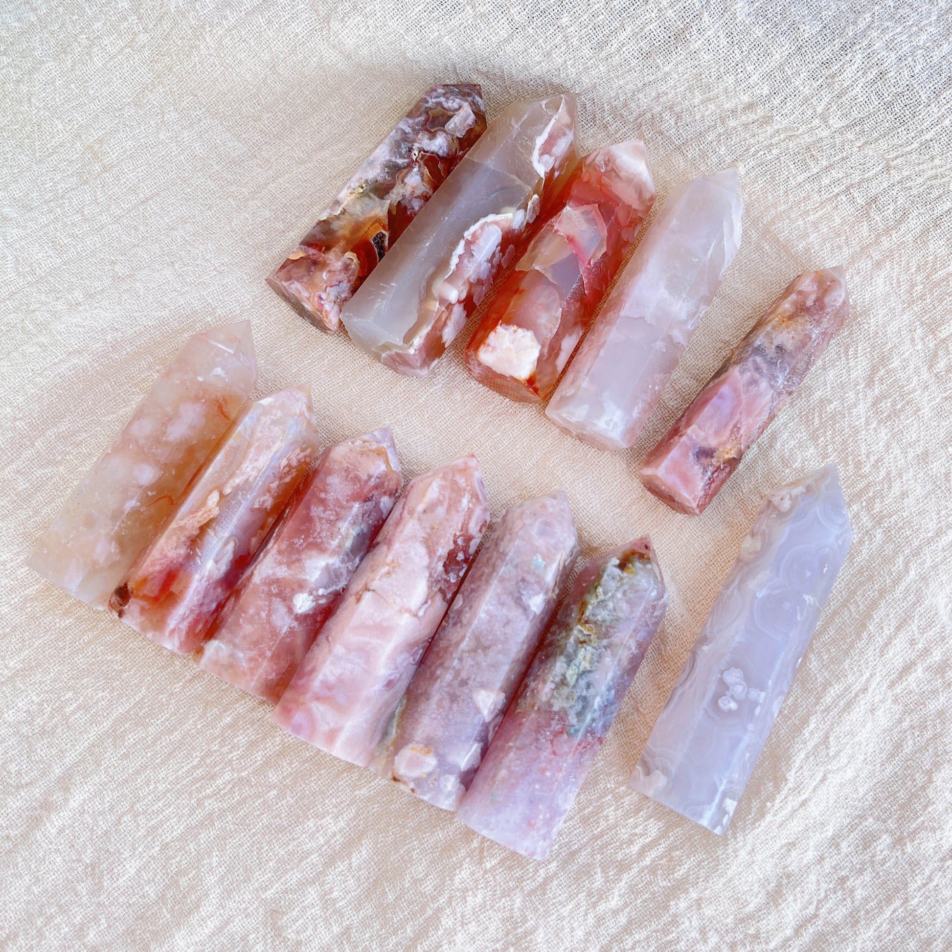 Cherry Blossom (Sakura) Agate Natural Crystal Point