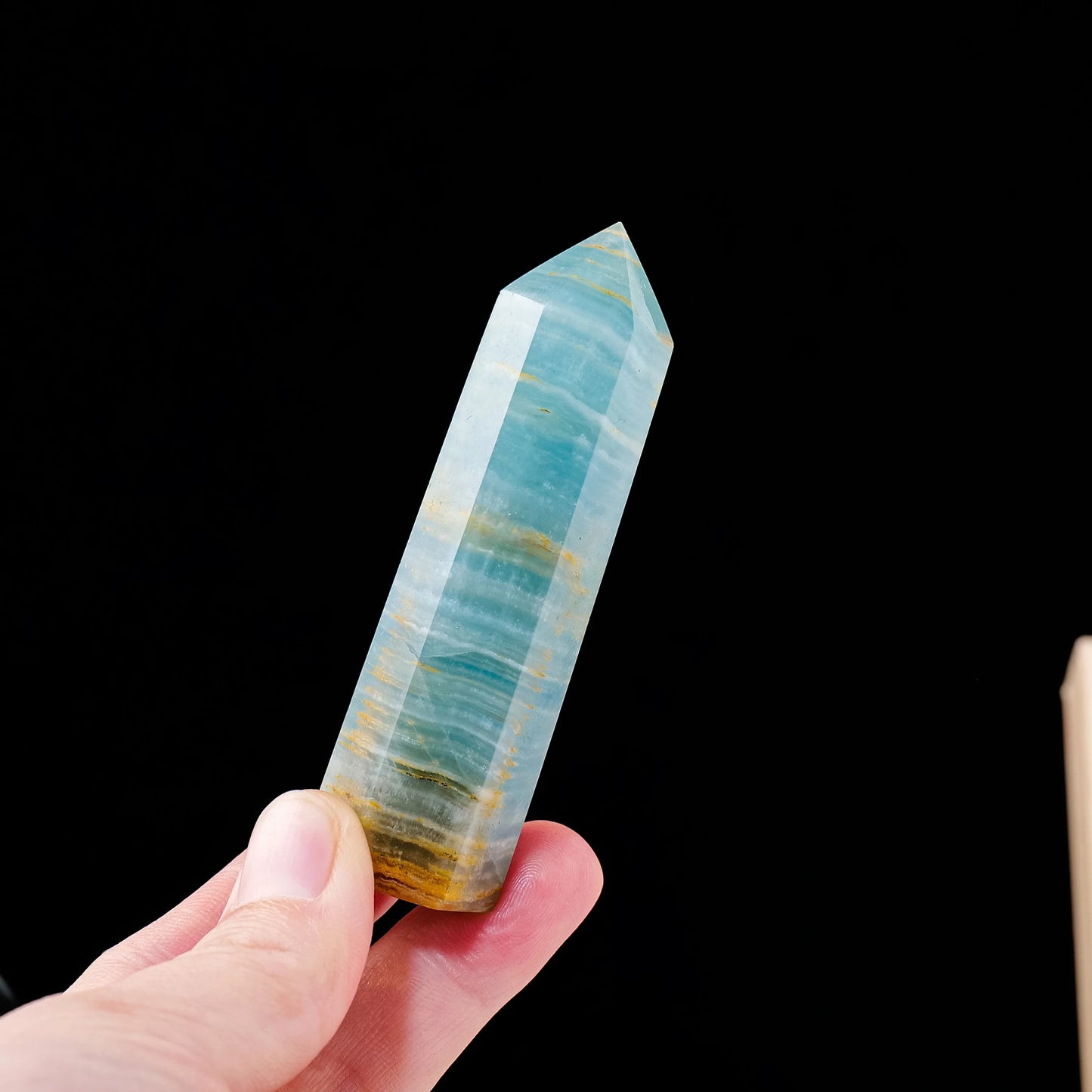 Natural Blue Onyx Calcite Crystal Point