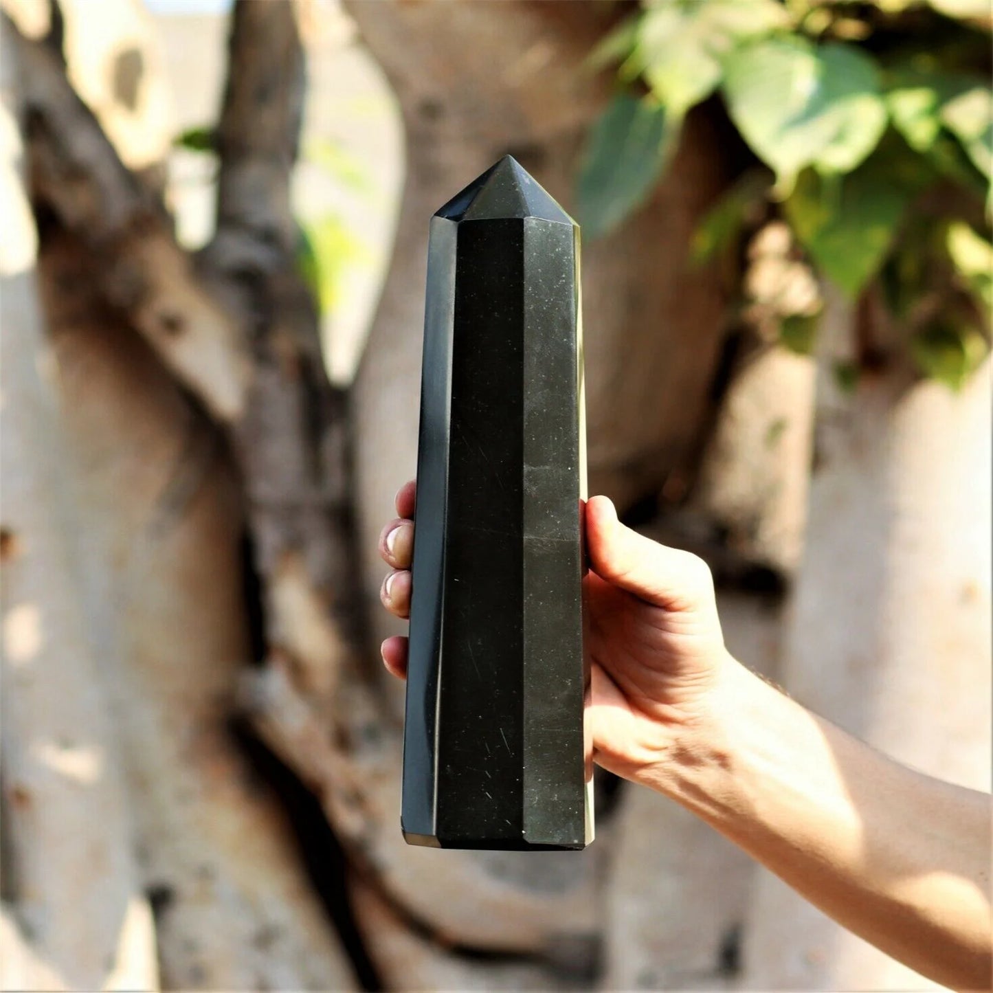 Natural Black Tourmaline Crystal Point Tower 200-700g