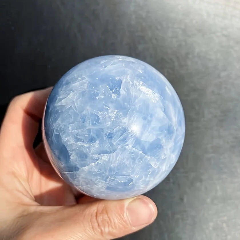 Large Natural Blue Celestite Crystal Sphere